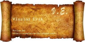 Viszlai Erik névjegykártya